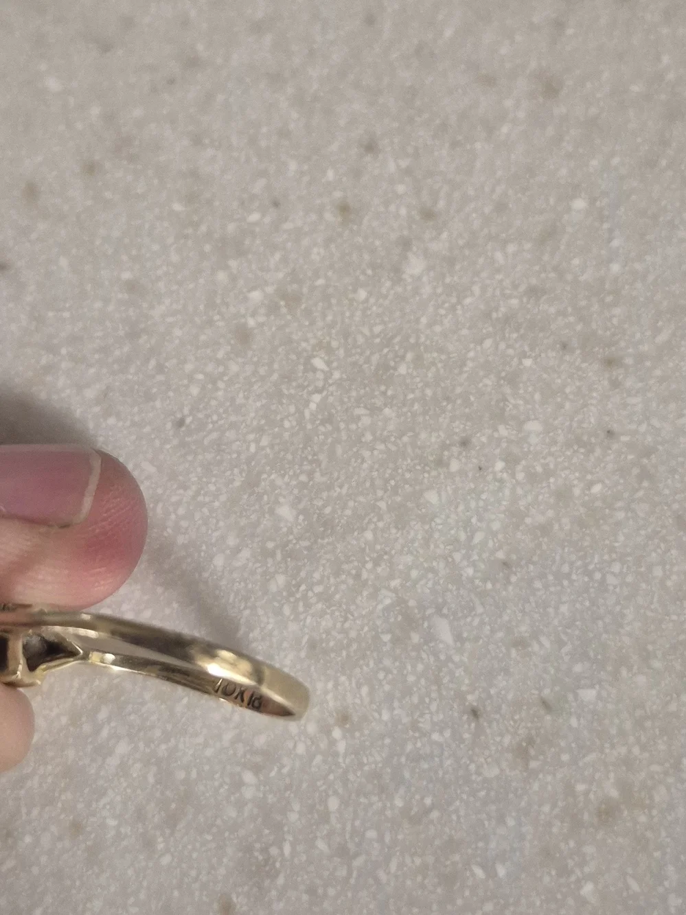 Vintage 10K Plumb Gold Blue & Clear Stone Wave Bypass Ring - Size 7